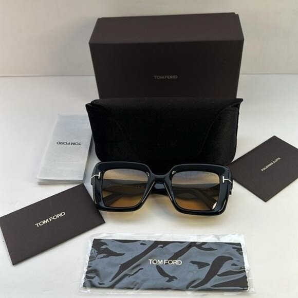New Authentic Tom Ford Esme FT1157 01E Black Yellow TF1157 - Picture 13 of 16